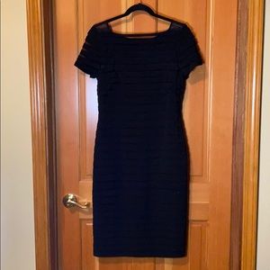Adrianna Papell Cap Sleeve Black Dress